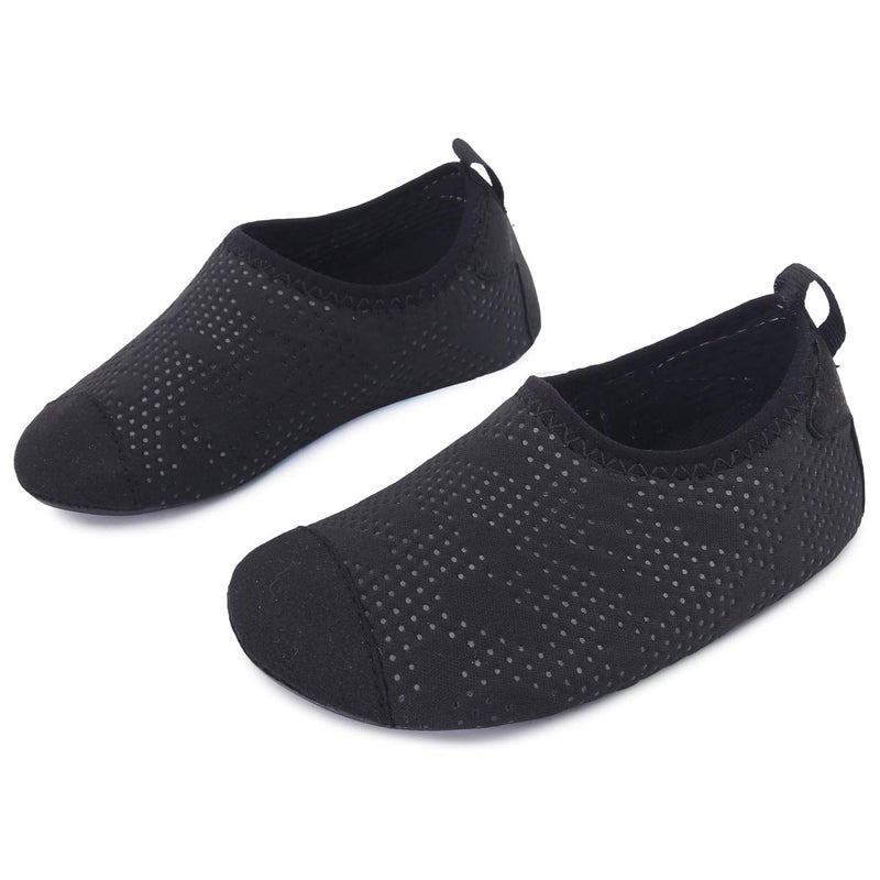 JIASUQI Quick Dry Beach Walking Water Shoes for Kids Boys Gilrs Dot Black US 2.5-3 M Little Kid - Image 2